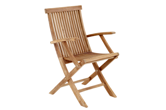 Teak klappstol Turin med armlene