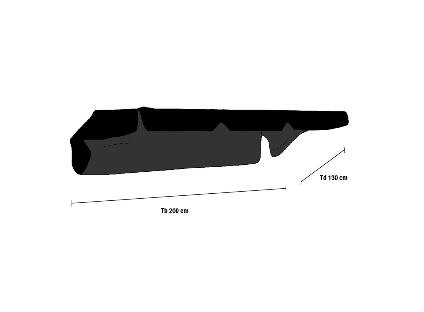 Hammock-tak sort 200 x 130 cm