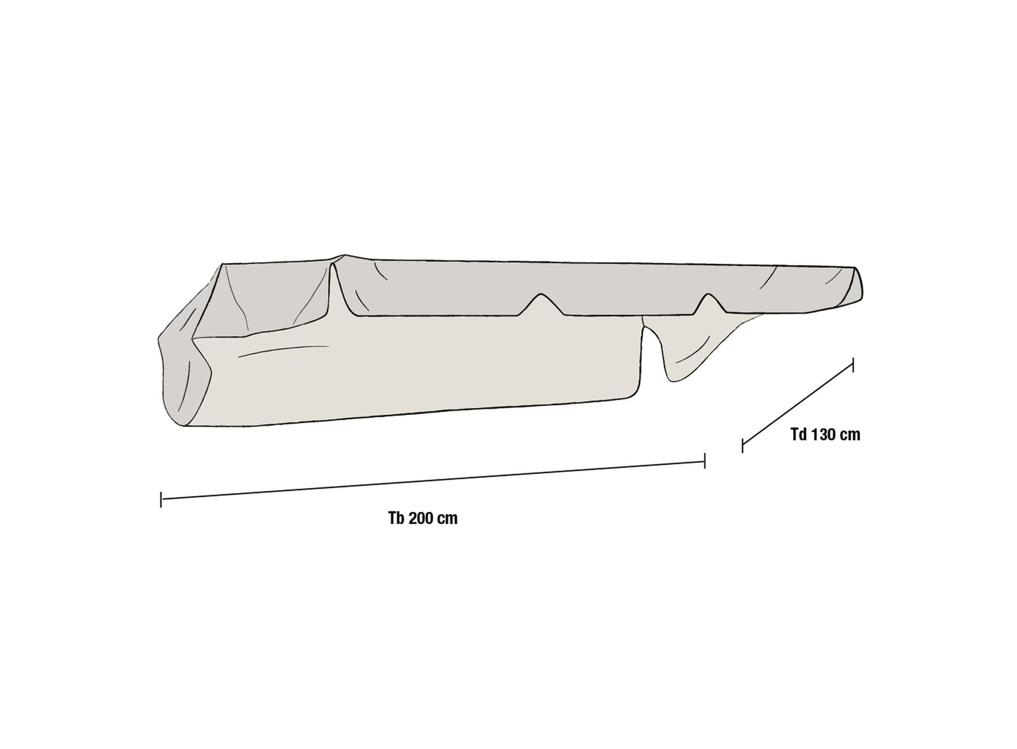 Hammock-tak beige 200 x 130 cm