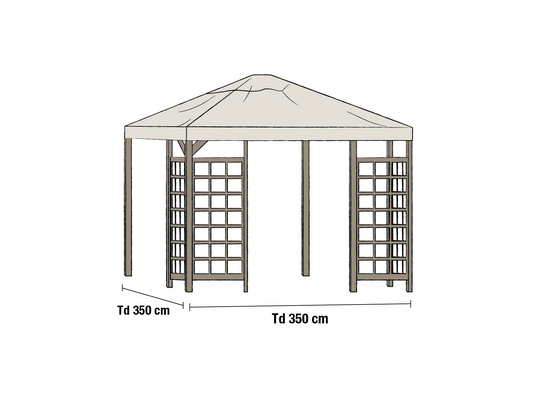 Paviliongtak Hov beige 3,5 x 3,5 m